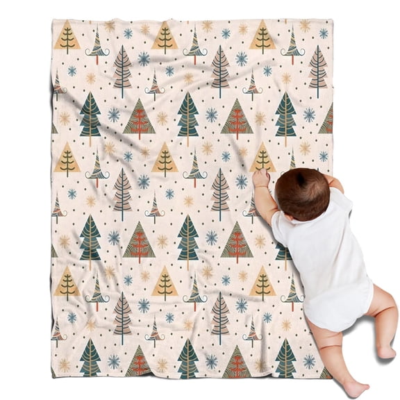 Multicolor Christmas Tree Pattern Blanket,Comfortable Soft Flannel Throw Blanket,All Season,Warm Lightweight Blankets for Sofa Bed Couch Living Room Chair,30"x40"