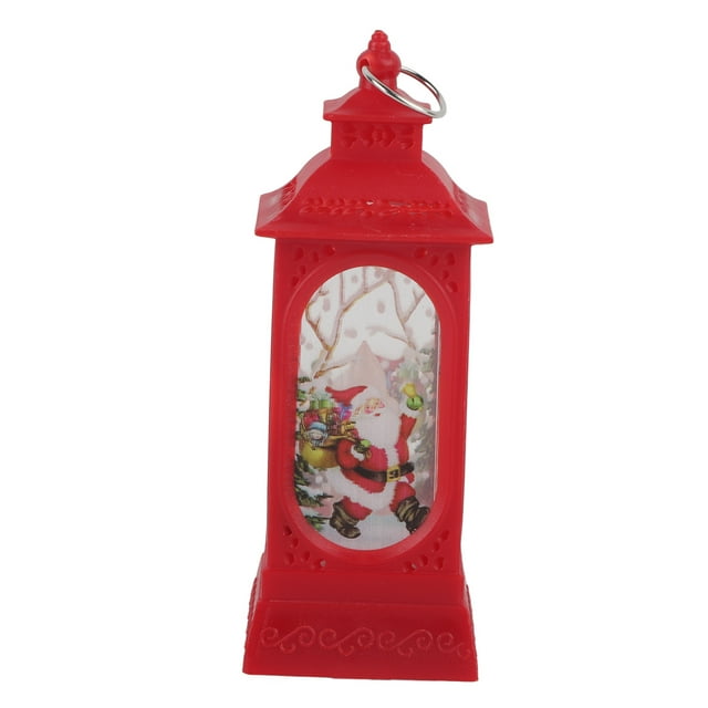 5.1 pulgadas LED Decoraciones navideñas Linternas Luz cálida Adornos de linternas sin llama de Papá Noel (Père Nol rouge)