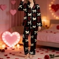 thumbnail image 2 of SJLDQY Valentines Women's Pajamas Set 2 Peice Pjs Set for Women Valentine's Day Bowknot Graphic Long Sleeve Pajama Tops Pants Soft Comfy Homewear Sleepwear Outfits, 2 of 5