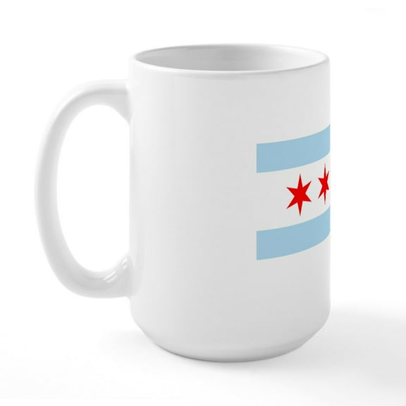 CafePress - Chicago Flag Large Mug - 15 oz Ceramic Large White Novelty Mug
