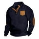 thumbnail image 1 of pstuiky Camisas casuales de manga larga para hombre, Suéter de hombre con botones, color liso, cuello alto, mangas largas y cuadrados pequeños camisetas de hombre xxxl, 1 of 6