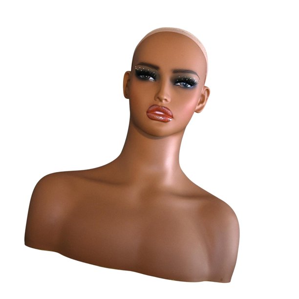 Cabeza de maniquí femenino con soporte de exhibición de collar de hombro, con cabezal de peluca de maquillaje, soporte de exhibición de sombrero para Estilo B