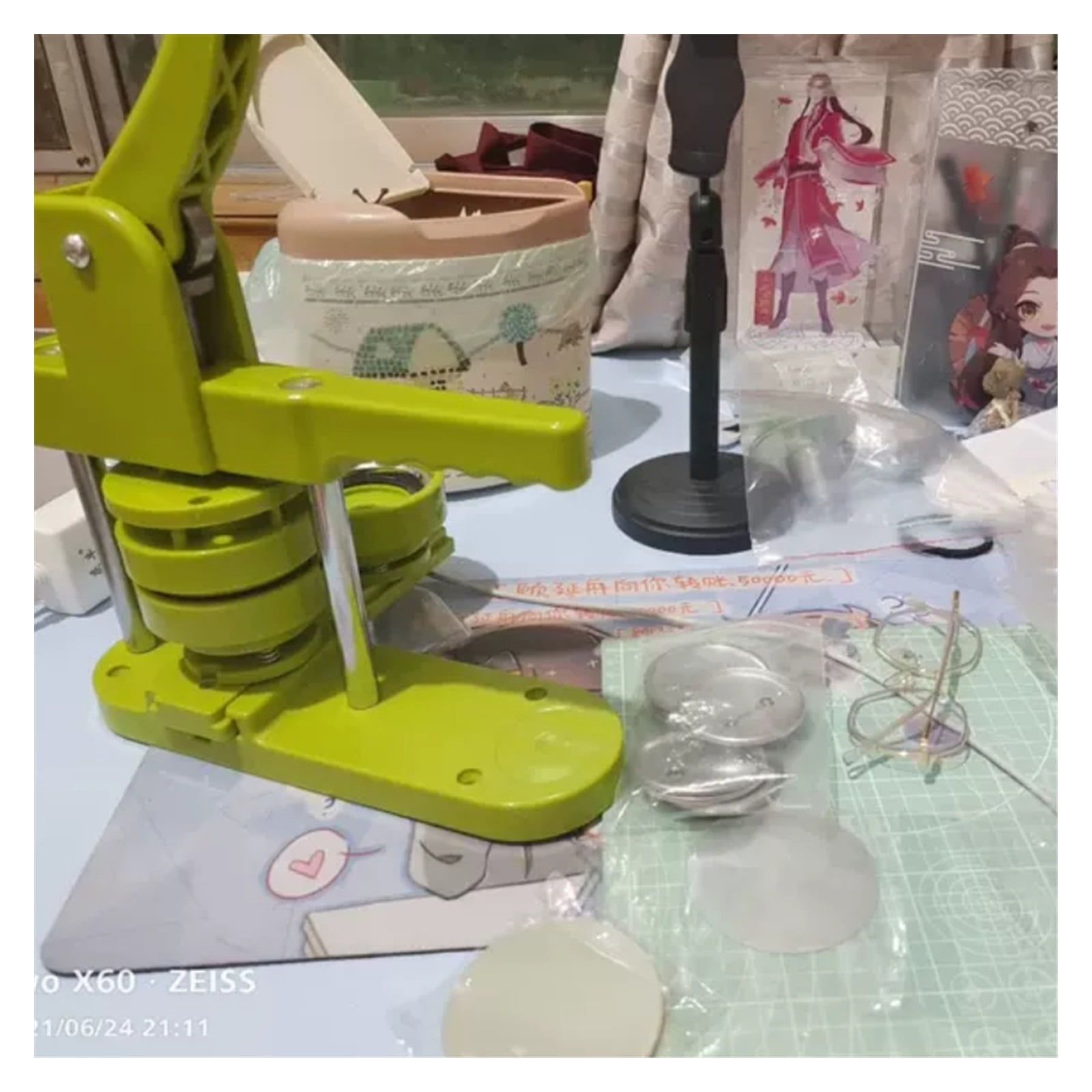 Badge Button Maker Machine 25mm-58mm DIY Pin Button Maker Badge Punch Press Making Machine, With Button Badge Press Machine