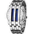 thumbnail image 1 of Binary Matrix Blue LED Digital Watch Mens Classic Creative Fashion Relojes de pulsera chapados en negro (azul plateado), 1 of 1