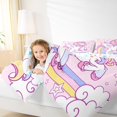 thumbnail image 4 of Homewish Kids Children Kawaii Unicorn Bedding Comforter Set 2pcs,Cartoon Animal Twin Comforter Sets Microfiber,Cute Rainbow Breathable Bedding Set,Super Cozy Room Decor,Reversible, 4 of 8