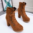 thumbnail image 7 of OKBOP Women's High-Heels Mid Calf Boots-Walking Shoes Women Christmas Fashion Warm Thigh High Winter Bear Paws Adult Womens Boots Womens Boots Clearance, 7 of 7