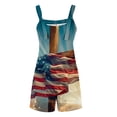 thumbnail image 4 of QATAINLAV Rompers for Women 2025 4th of July Short Jumpsuit Casual Adjustable Straps American Flag Onesie Shorts Patriotic Holiday Overalls with Pockets Blue L Camisas Para Hombres, 4 of 6