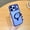 Darkblue, variant on Magnetic for iPhone 17 Case with Kickstand [Compatible with MagSafe], Shockproof Magnetic Kickstand Slim Translucent Phone Cover for iPhone 17 Case with Ring Stand, Orange