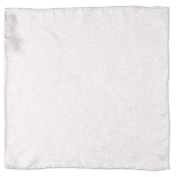 Soft Floral Gray Silk Men's Pocket Square