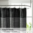 thumbnail image 7 of Madison Park Black Faux Silk Shower Curtain, Striped Lightweight Bath Curtain Decor, Grey Curtain for Bathroom, 72"x72", 7 of 7