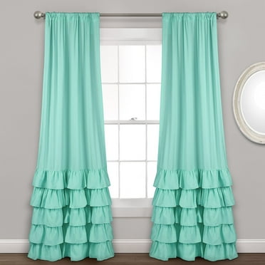 Lush Decor Allison Ruffle Window Panels - White - 84 x 40