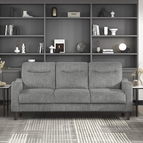 OakvillePark Ravello Chenille Sofa with Sloped Track Arms, Gray