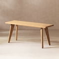 thumbnail image 4 of Miekor Furniture Capri 41.5" Solid Red Oak Wood Bench, Natural Brown Red Oak No.4446, 4 of 8