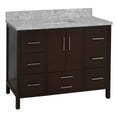 thumbnail image 2 of California 48" Bathroom Vanity with Chocolate Cabinet and Carrara Marble Top, 2 of 5