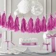 thumbnail image 3 of Tissue Paper Tassel Garland, 9 ft, Neon Pink, 1ct, 3 of 3
