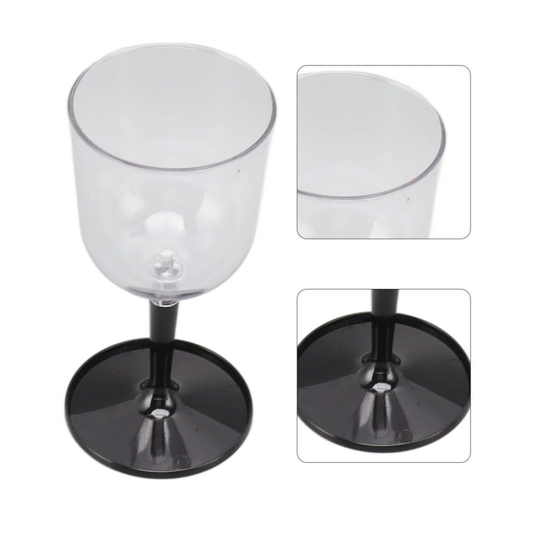 6pcs/set Disposable Plastic Wine Glasses Clear Stemmed Plastic Wine Glasses Fancy Plastic Wine Cups for Parties, Weddings, and Dining, Size: 6.49 x