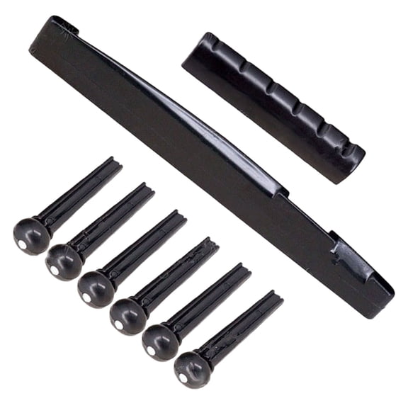6 String Acoustic Guitar Bridge Pins Saddle Nut Tailpiece Set Portable Replacement Parts for Superior Instrument Sound Quality
