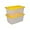 Clear and Yellow, variant on CX BLACK & YELLOW, 27-Gallon Heavy Duty Clear Storage Container & Snap-Tight Lid, Clear & Yellow (14.3"H x 20.6"W x 30.6"D), Weather-Resistant, Stackable, See-Through Organization Tote [4 Pack]