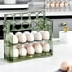 thumbnail image 1 of Contenedor para guardar huevos en el refrigerador | Huevera reversible de 3 niveles | Organizador de acrílico transparente para puerta lateral | Capacidad para 30 huevos | Blanco o verde, 1 of 7
