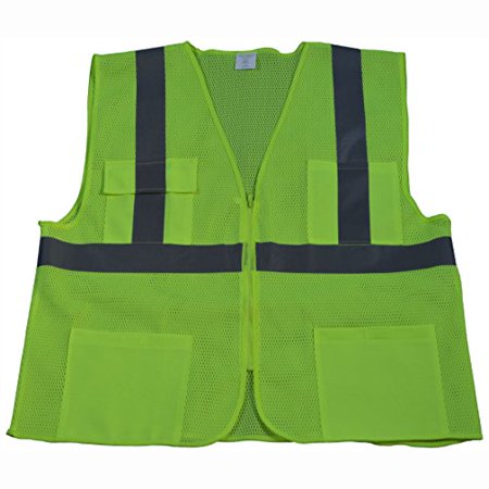 

Petra Roc LVM24-S/M ANSI Class 2 4 Pockets Zipper Closure Safety Vest Small/Medium Lime Mesh