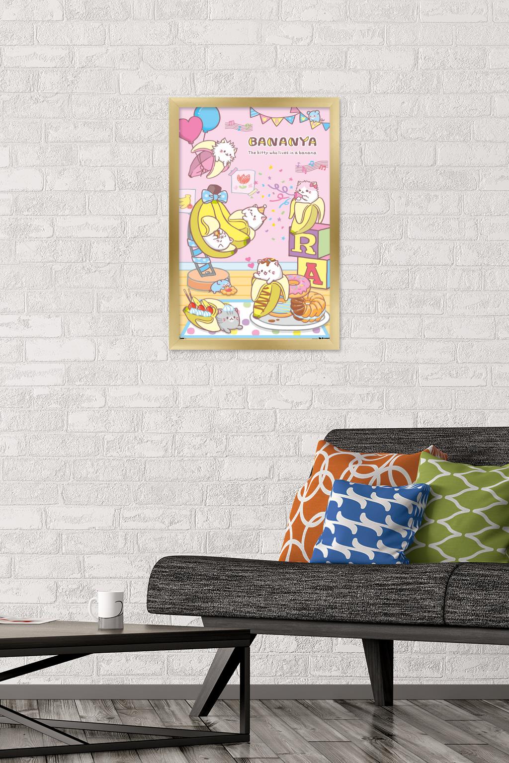 Bananya - Party Wall Poster, 14.725" x 22.375" Framed