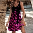 thumbnail image 1 of Ovzne Robes pour Femmes Robe Décontractée avec Poches Robe d'Été Boho de Plage T-Shirts Robe Col en V Ample Robe de Vacances Imprimée Liquidation, 1 of 7