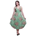 thumbnail image 1 of Bimba Robe Midi d'Été Imprimée à Fleurs pour Femmes Col en V Tenue de Vacances-Moyenne, 1 of 1