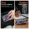 thumbnail image 7 of Armor Case for iPhone 16e with Hidden Credit Card Slot [360° Rotatable Ring Holder Stand Magnetic Kickstand][Support Car Mount]Shockproof Phone Case For iPhone 16e,Violet, 7 of 7