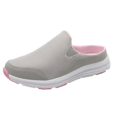 

QYZEU Womens Heels Natural Sandals for Women Women S Comfortable Wrap Half Slipper Flat Bottom Soft Mesh Sports Casual Shoes