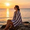 thumbnail image 6 of Linnome Striped Large Beach Towel, Sand Resistant Quick Dry Travel Towel, Soft Absorbent Outdoor Blanket Towel for Seaside, Pool, Picnic, Camping Trips, 6 of 6
