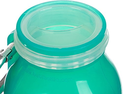 Bubi Bottle Reusable Collapsible BPA Free Silicone Water Bottle 22 Oz Sports Camping Canteen Teal