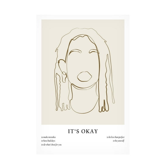 Trademark Fine Art NKTN   Woman line portrait Canvas Wall Art