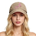 thumbnail image 2 of bravefron Cancer Awareness Baseball Cap, Washed Distressed Vintage Style with Embroidered Pink Ribbon, Adjustable Cotton Hat for Women Men, 2 of 5