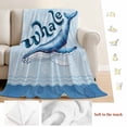 thumbnail image 5 of Navy Blue Whale Blanket Soft Cozy Warm Throw Blanket for Couch, Plush Fuzzy Flannel Fleece Blankets for Sofa, Summer Coastal Bubbles Ocean Waves Bed Blankets Lightweight Gifts for Women, 30"x40", 5 of 9