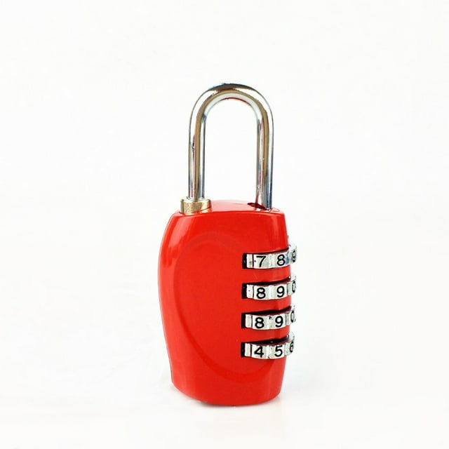 Office 4-digit Combination Lock Camping Business Trip Suitcase Luggage Locker Gate Door Resettable Padlock Security Accessories Dark red