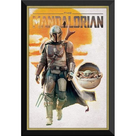 The Mandalorian - Mando & Baby Yoda Framed Star Wars Canvas