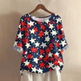 thumbnail image 2 of Women's 250th Anniversary USA Shirt Mid Sleeve Independence Day Top 4th of July Shirts America 250 Merchandise Loose Star Print Tee, 2 of 5