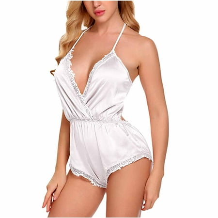 

EQWLJWE Sexy Lingerie for Women Ladies Cool Girl Lingerie Lace Solid Sedin Seductive Sexy Sling Jumpsuit Suit