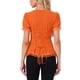 thumbnail image 3 of CAMISA VICTORIANA INSPIRADORA CHIC PARA MUJERES CON ESCOTE CORAZÓN Y MANGAS ABULLONADAS, BLUSA GÓTICA CON LACITOS PARA HALLOWEEN, TALLA XL NARANJA, 3 of 6