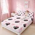 thumbnail image 2 of Erosebridal Disco Ball Bow Pink Fitted Sheet Full for Girls, Glam Sparkly Mirror Party Bed Set, 3-Pieces 1 Fitted Sheet and 2 Pillowcases, 2 of 6