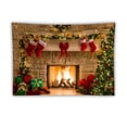 thumbnail image 5 of Fondo de Navidad, tela decorativa, pared de chimenea de Navidad, tela para colgar, árbol de Navidad, diseño de celebración de vacaciones en casa, 5 of 5