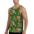 thumbnail image 2 of KLL Parrots And Tropical Leaves Print Men's Muscle Gym Workout Stringer Tank Tops Bodybuilding Fitness T-Shirts Tank Tops Men-Medium, 2 of 7
