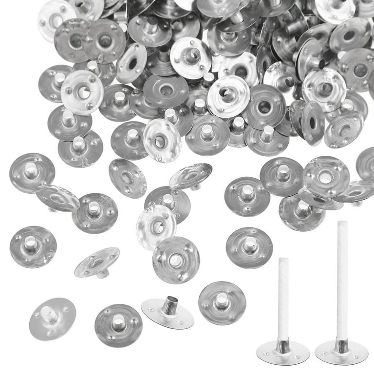 100pc metal candle wick sustainers tabs , Silver Waxed Carry wick holder  for Wax Fixed Base Holder