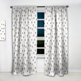 thumbnail image 2 of Designart 'Trendy Gold and Black Triangular Pattern I' Mid-Century Modern Curtain Panel, 2 of 5