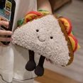 thumbnail image 4 of Juguetes de peluche de sándwich de peluche creativo, lindas almohadas de abrazo creativas, pan tostado, sofá para niños, decoración de cabecera, muñecas, regalo de cumpleaños, 4 of 4