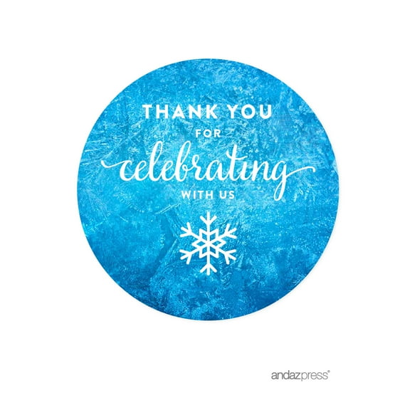 Koyal Wholesale Thank You for Celebrating with Us, Frozen Snowflake, 40-Pack
