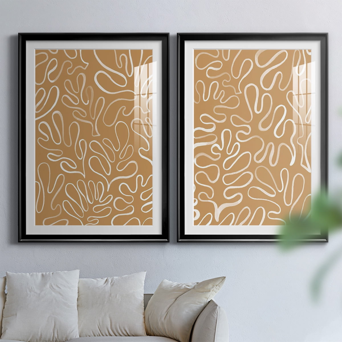 Wexford Home Matisse Pieces I Premium Framed Print, 30.5" x 42.5" - Ready to Hang, Black (Set of 2)