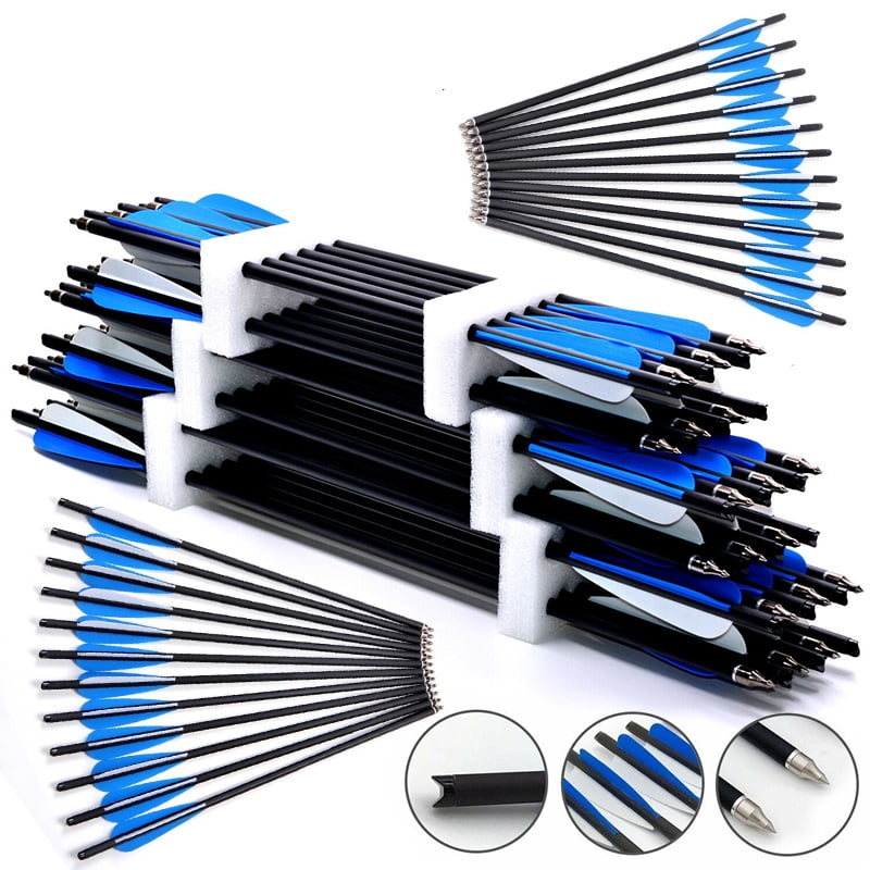 12Pcs 20" Carbon Arrow OD8.8mm For Crossbow Bolts Premium Archery Target Hunting 