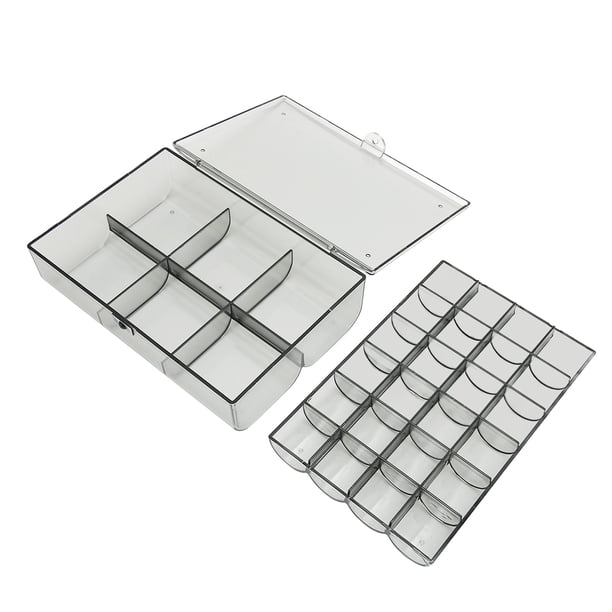 Soporte de almacenamiento de joyería de acrílico, caja organizadora de pendientes Contenedores de almacenamiento de joyería de acrílico grandes Organizador de joyería de acrílico Aspecto llamativo Jadeshay A