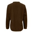 thumbnail image 5 of Womens Tops T Shirts Long Sleeve Corduroy Oversized Casual Button Up Tunic Sweat Loose Side Split Pullover Women Tees Blouses Brown XL, 5 of 5